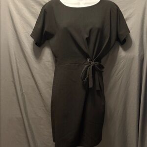 Topshop Black Mini Dress with Tie-Waist
